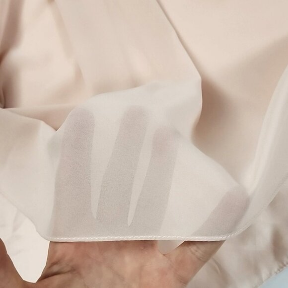 Tulle & Chantilly Women's Blush Chiffon Bridesmaid Dress V Neck Flowy Size 12 - Picture 5 of 14